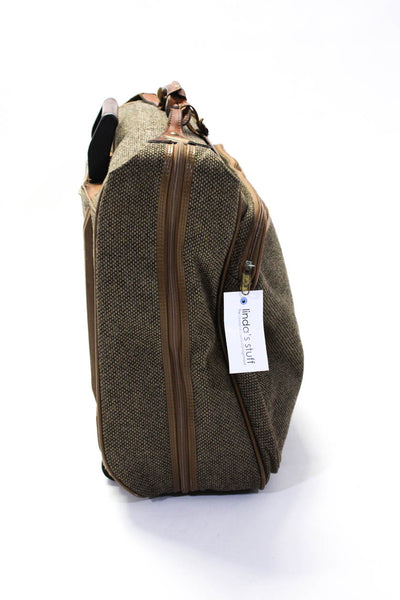 Hartmann Unisex Adults Woven Leather Trim Foldover Full Zip Roller Suitcase Tan