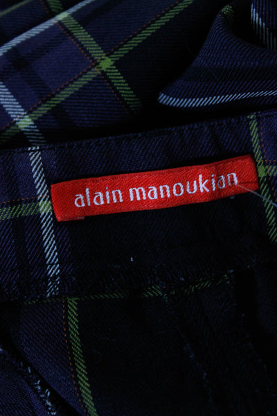 Alain Manoukian Women's Zip Side Straight Leg Ankle Pant Plaid Size 10