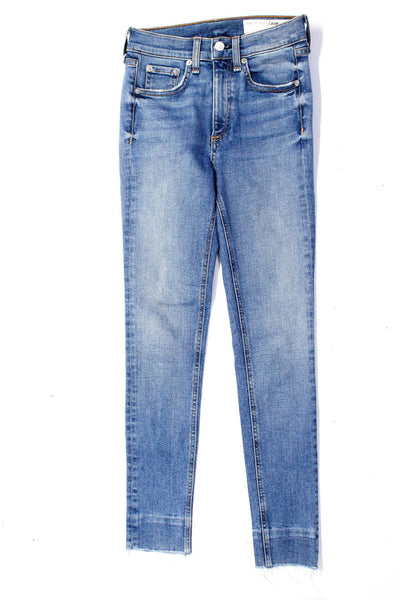 Rag & Bone Jean Womens Cotton Denim High-Rise Skinny Ankle Jeans Blue Size 24