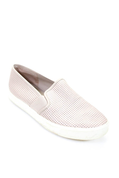 Vince Womens Leather Textured Round Toe Slip On Low Top Sneakers Blush 7M