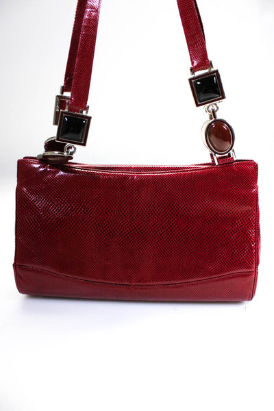 Judith Leiber Women's Magnetic Closure Animal Print Shoulder Bag Red