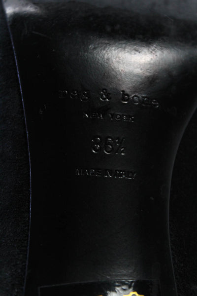Rag & Bone Womens Leather Suede Pointed Slip On Stiletto Heels Black SIze 6.5