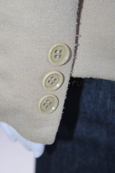 Torn by Ronny Kobo Womens Long Two Button Knit Blazer Jacket Beige Size Small