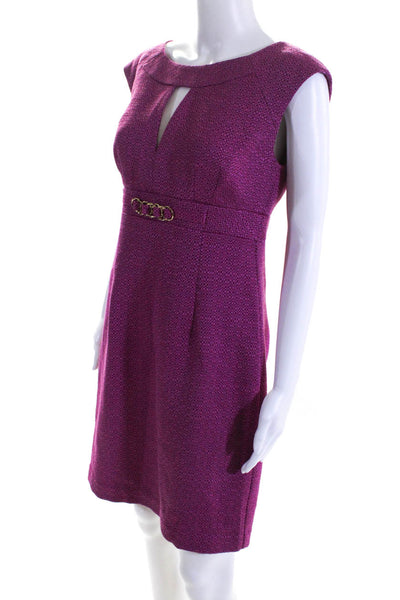 Trina Turk Womens Sleeveless Boat Neck Knee Length Pencil Dress Hot Pink Size 6