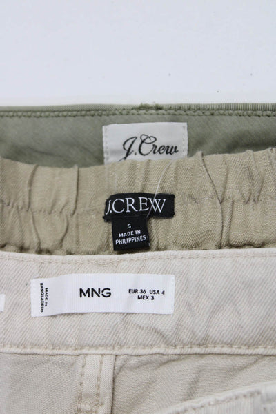 MNG J Crew Womens Buttoned Straight Leg Hook & Eye Shorts Beige Size 4 6 S Lot 3