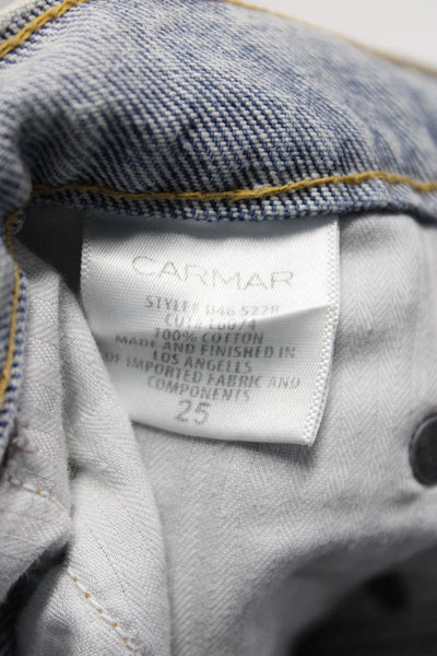 Carmar Womens Cotton Patchwork Colorblock Distress Denim Shorts Blue Size EUR25