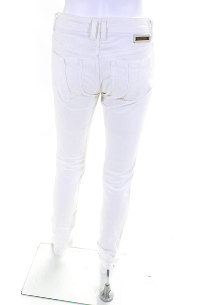 Burberry Brit Womens White Cotton Mid-Rise Skinny Leg Jeans Size 37R