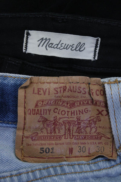 Madewell Levi's Womens Black High Rise Skinny Leg Jeans Size 25 30 Lot 2