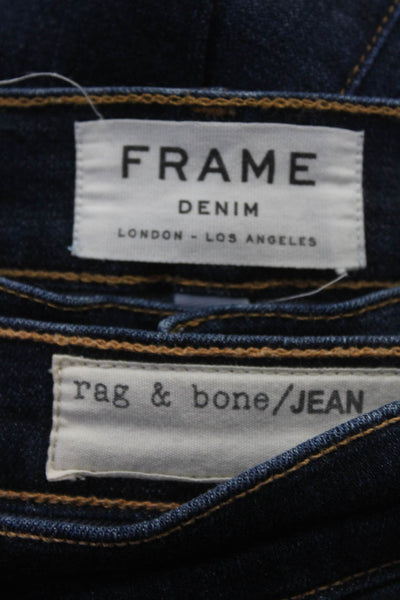 Rag & Bone Jean Frame Womens Blue Dark Wash Skinny Leg Jeans Size 26 25 lot 2