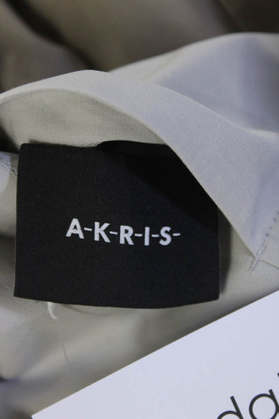 Akris Women's Cotton Open Front Reversible Long Sleeve Jacket Beige Size 8
