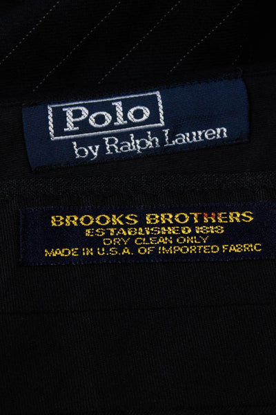 Polo Ralph Lauren Brooks Brothers Mens Wool Pants Blue Black Size 38 32 Lot 2