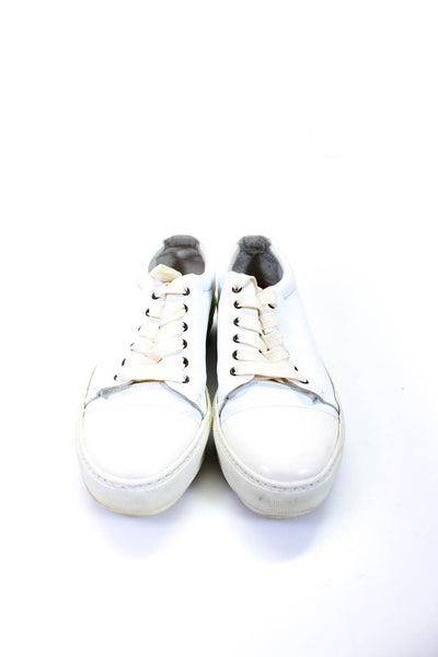 ACNE Studios Womens Leather Two Toned Lace Up Low Top Sneakers White Size 39 9