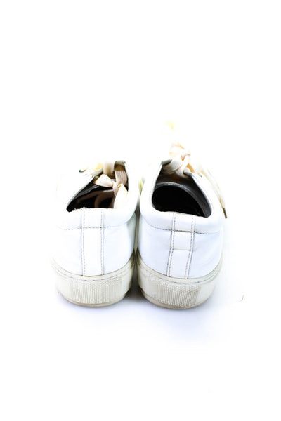 ACNE Studios Womens Leather Two Toned Lace Up Low Top Sneakers White Size 39 9