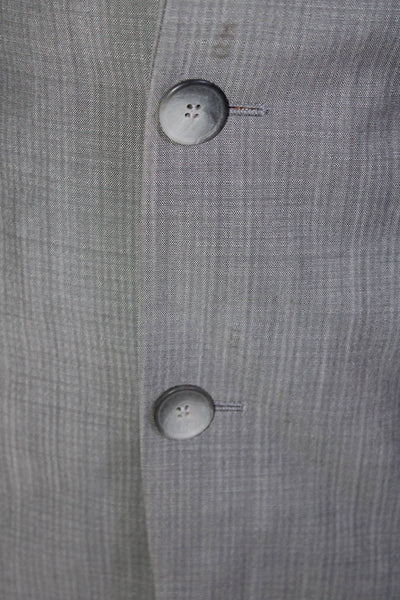 Hugo Hugo Boss Mens Wool Striped Buttoned Long Sleeve Blazer Gray Size EUR38R