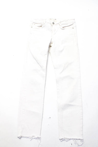 Frame Denim Zara Womens High Rise Skinny Jeans White Blue Size 25 8 Lot 2