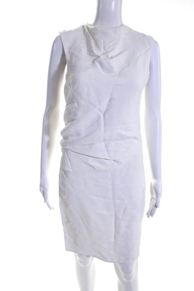 Derek Lam Womens Back Zip Sleeveless Layered Sheath Dress White Size 0