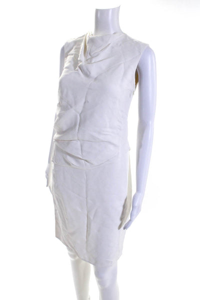 Derek Lam Womens Back Zip Sleeveless Layered Sheath Dress White Size 0