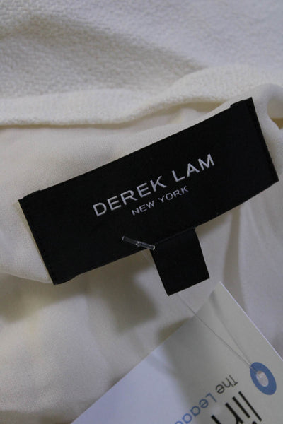 Derek Lam Womens Back Zip Sleeveless Layered Sheath Dress White Size 0