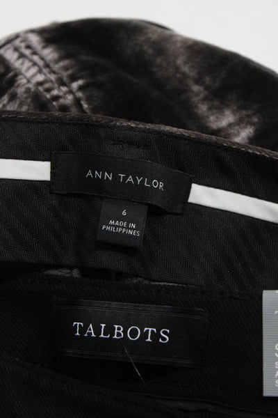 Ann Taylor Talbots Womens Velvet Twill Wide Leg Dress Pants Size 6 8P Lot 2