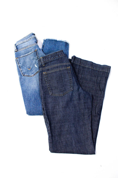 Theory Hudson Womens Buttoned Straight Distress Hem Jeans Blue Size 25 2 Lot 2
