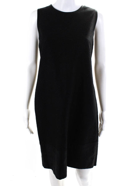 Rag & Bone Womens Textured Round Neck Sleeveless Knee Length Dress Black Size M