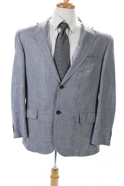 Jack Victor Mens Gray Two Button Long Sleeve Blazer Jacket Size 42S