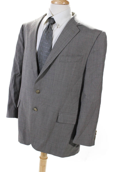 Tollegno 1900 Mens Two Button Slim Notch Collar Suit Blazer Taupe Gray Size 46R
