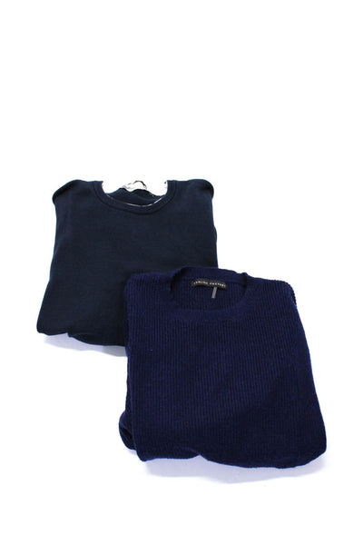 Manuel Ritz Women's Crewneck Long Sleeves Ribbed Hem Sweater Blue Size S Lot 2