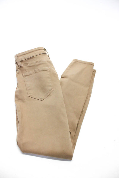 L'Agence Womens Brown Cotton High Rise Skinny Leg Pants Jeans Size 25