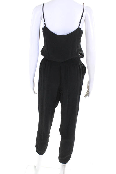 Parker Women's Silk Spaghetti Strap V-Neck Casual Jumpsuit Black Size S