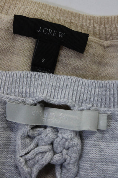 J Crew One Grey Day Women's V-Neck Contrast Trim Sweater Beige Size S, Lot 2