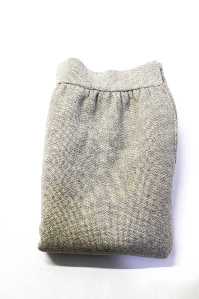 Gunn Womens Side Zip Knee Length Pencil Skirt Gray Wool Size Small