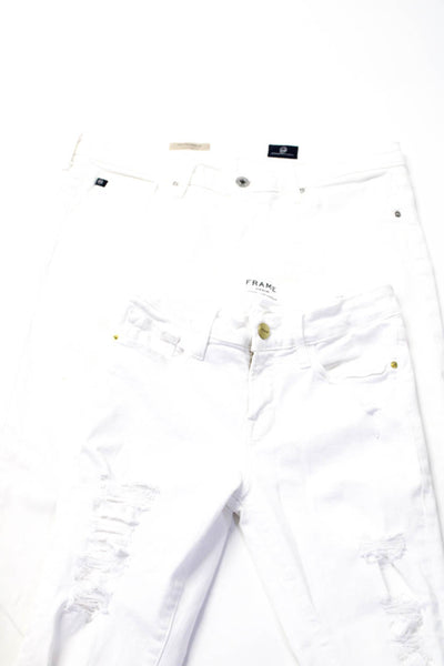 AG Adriano Goldschmied Frame Denim Womens Skinny Jeans White Size 26 30 Lot 2