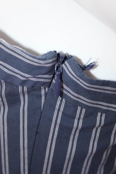 Joie Women's Striped Button Down Belted Asymmetric Hem Dress Blue Size 4