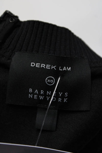 Derek Lam Womens Woven Sleeveless Crew Neck Shell Top Blouse Black Ivory Size 4