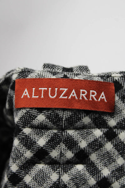 Altuzarra Womens High Rise Pleated Flare Leg Plaid Pants Gray Wool Size IT 38
