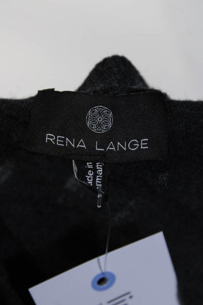 Rena Lange Womens Long Sleeve Scoop Neck Sweatshirt Gray Wool Size Large