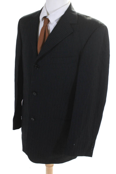 J.B. Ebrard Men's Pinstripe Three Button Suit Blazer Black Size 40