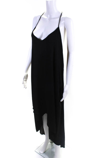 BCBGMAXAZRIA Women's Sleeveless V Neck Pullover Midi Dress Black Size L