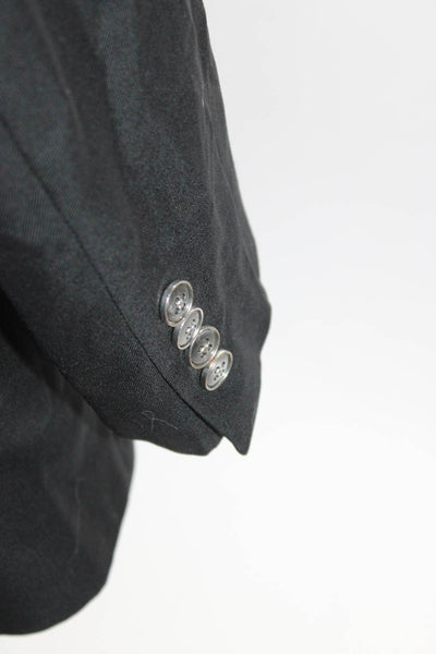 Corporate Image Mens Two Button Notch Lapel Blazer Suit Jacket Black Size M