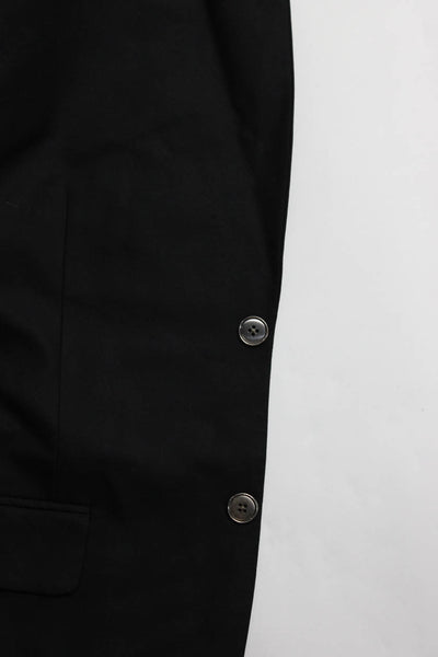 Corporate Image Mens Two Button Notch Lapel Blazer Suit Jacket Black Size M