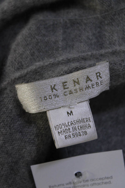Kenar Women's Open Front Cashmere Sweater Cardigan Gray Size M