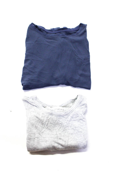 Lou & Grey Women's Round Neck Long Sleeves Pocket Blouse Blue Size S Lot 2
