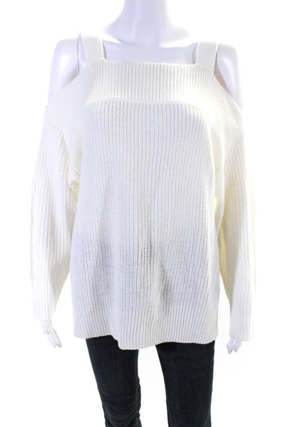 Sanctuary Womens Cold Shoulder Long Sleeved Pullover Tank Sweater White Size S