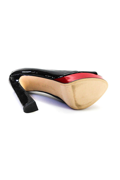 Zara Womens Patent Leather Slip On Platform Pumps Beige Black Size 37 7 Lot 2