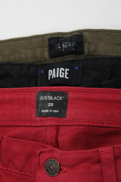 Just Black Paige Hudson Womens Red High Rise Fly Button Jeans Size 29 27 31 Lot3