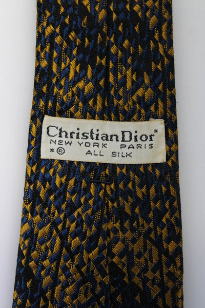 Christian Dior Mens Silk Triangle Print Skinny Width Neck Tie Multicolor Size OS