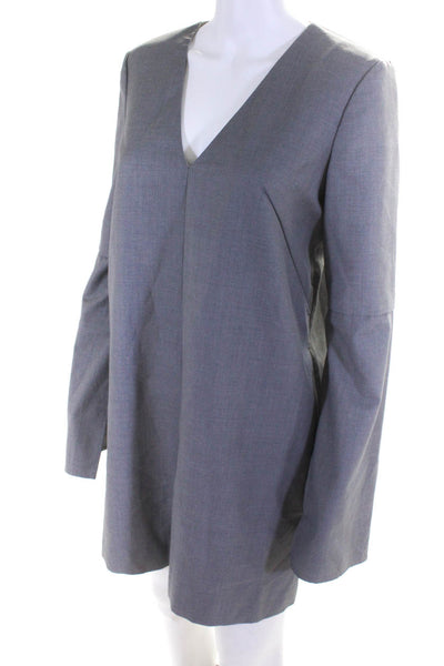 C/MEO Collective Women's Long Sleeve V-Neck Shift Dress Gray Size S
