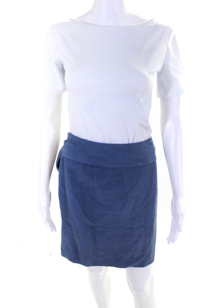 Shamask Women's Zip A-Line Tie Side Mini Skirt Blue Size 6 Lot 2