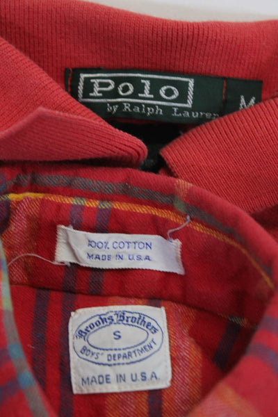 Polo Ralph Lauren Boys Collar Short Sleeves Polo Shirt Red Size M Lot 2
